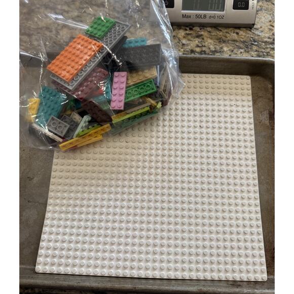 LEGO Mixed Tile Lot Flat Finishing Plate MIXED COLORS 6 Ounces Plus Large White - Picture 1 of 3